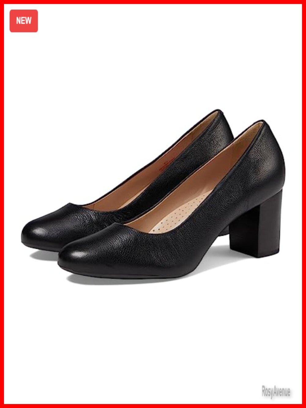 Midtown Pump Leather Slip-On Block Heel Round Toe